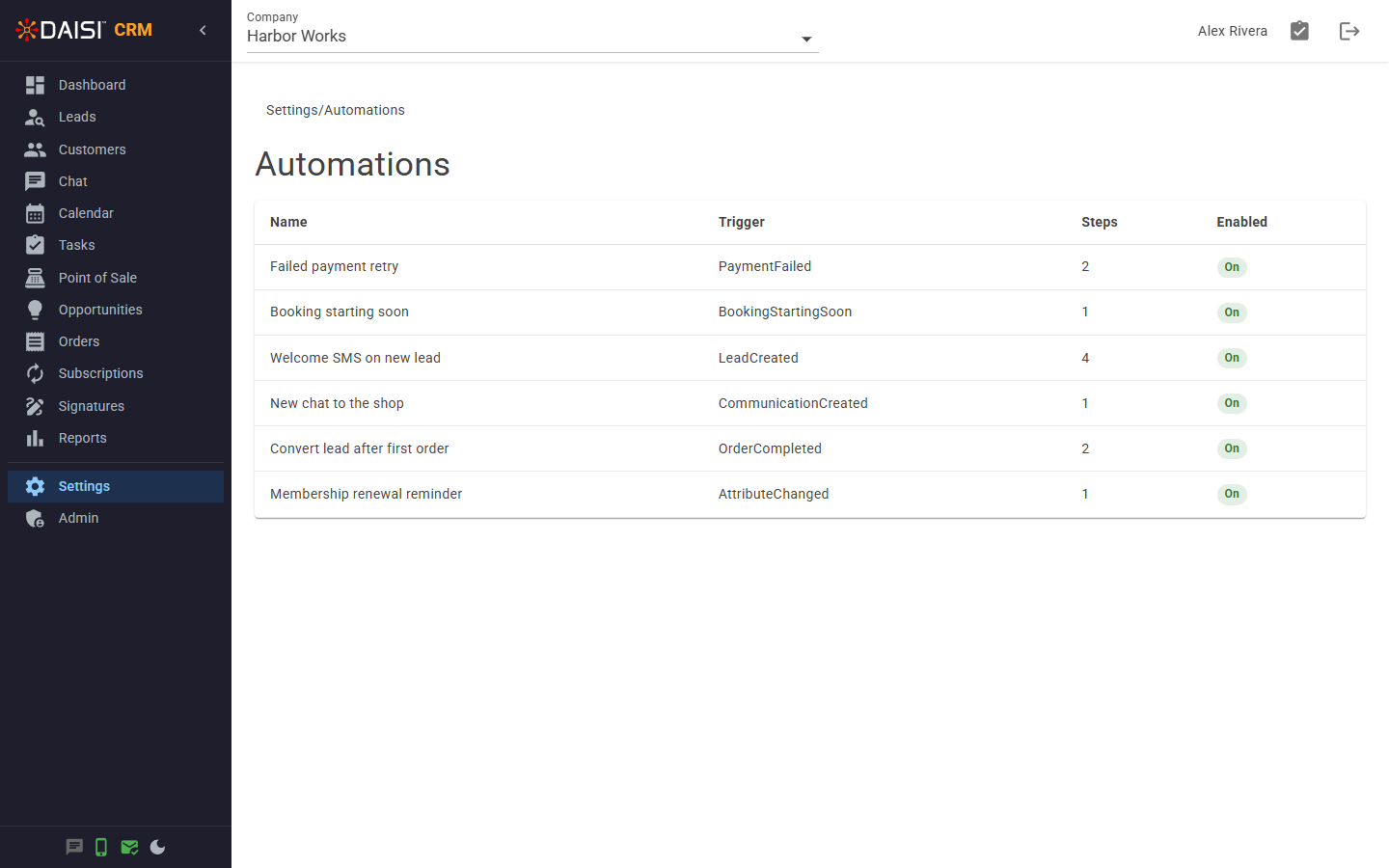 Automations in DAISI CRM