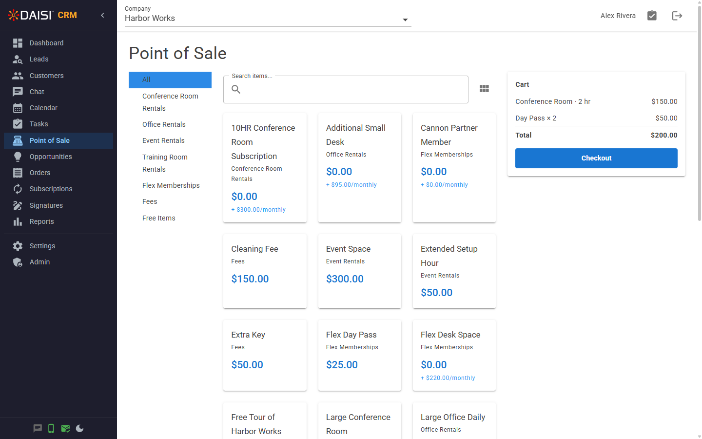 Point of Sale in DAISI CRM